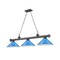 Z-Lite Cordon 3 Light Billiard, Bronze Plate & Electric Blue 2306-3BP-MEB - alternate 7